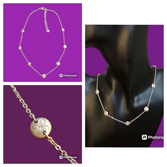 Brighton Jewelry - BRIGHTON Dainty Floral Crystal Station Chain Necklace